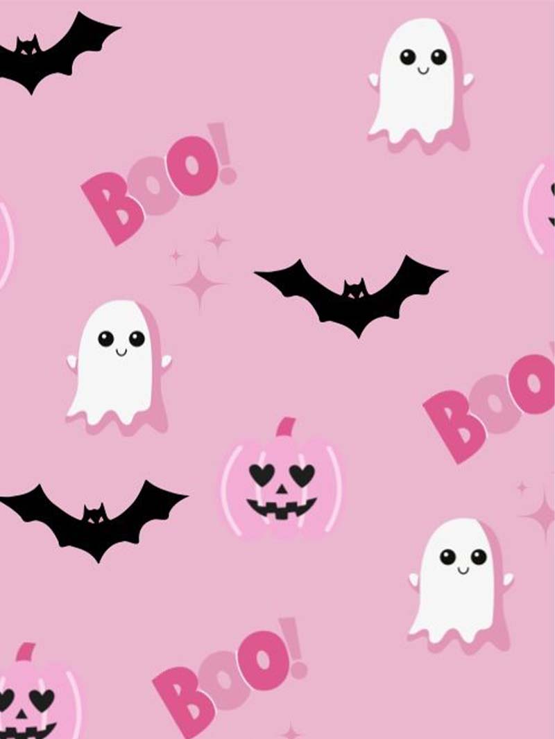 Adorable Pink Halloween Wallpaper