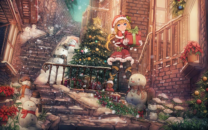 Anime Christmas Wallpaper Cozy Holiday Scene