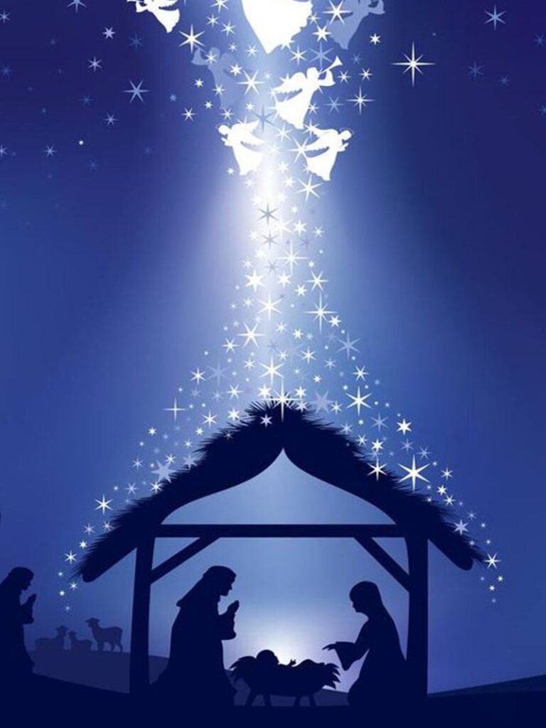 Christ Christmas Wallpaper Holy Night Scene