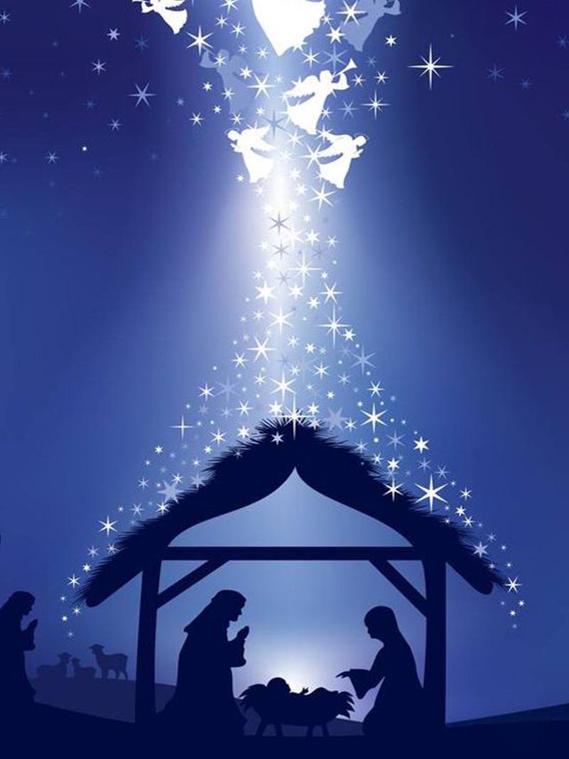 Christ Christmas Wallpaper Holy Night Scene