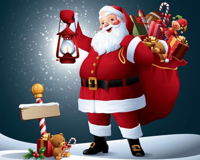Classic and Joyful Father Christmas Wallpaper