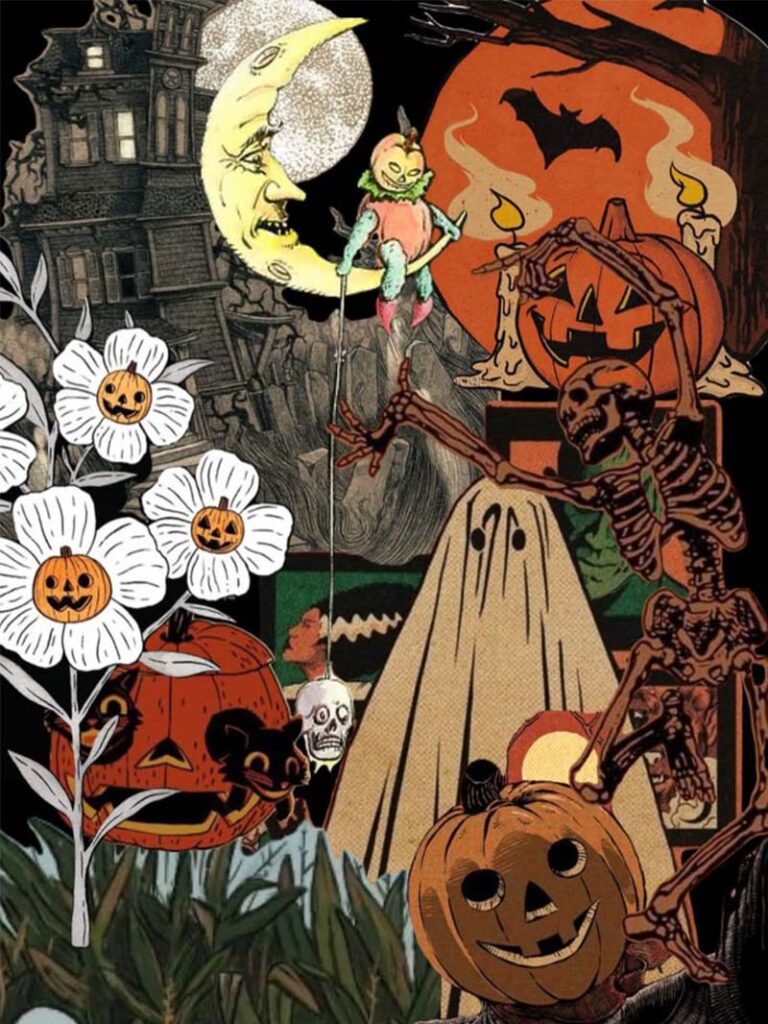 Classic Vintage Halloween Wallpaper for a Retro Spooky Vibe