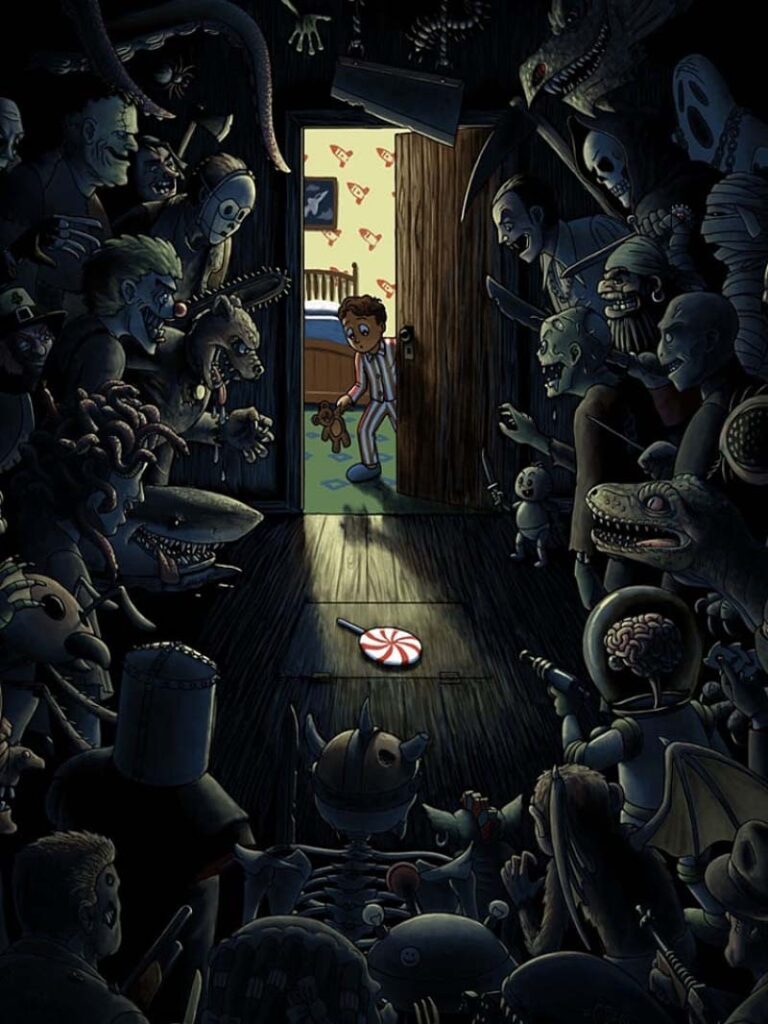 Dark Corridor of Nightmares Scary Phone Wallpaper