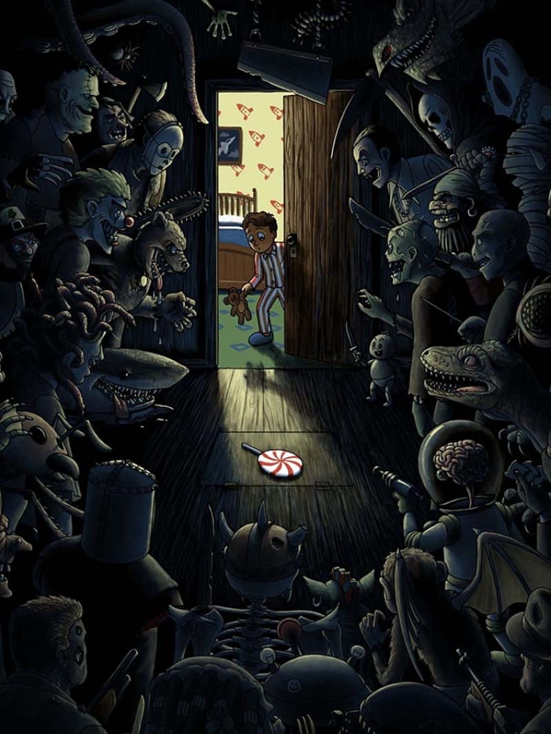 Dark Corridor of Nightmares Scary Phone Wallpaper