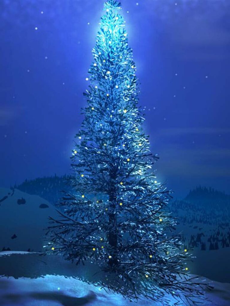 Elegant Blue Christmas Wallpaper for a Magical Holiday Season