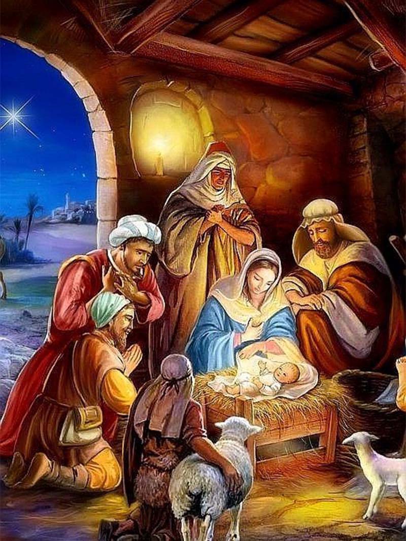 Manger Scene Wallpaper Celebrating the True Meaning of Christmas