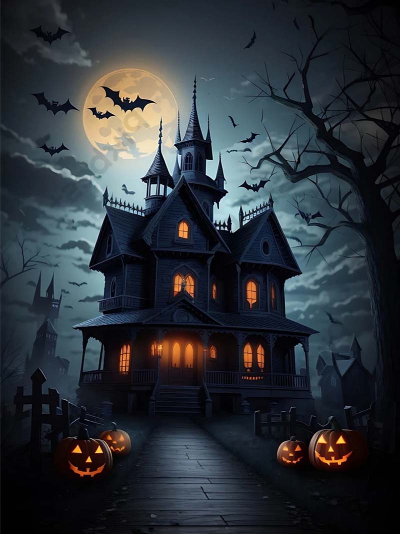 Spooky Haunted House Backgrounds for Halloween Vibes