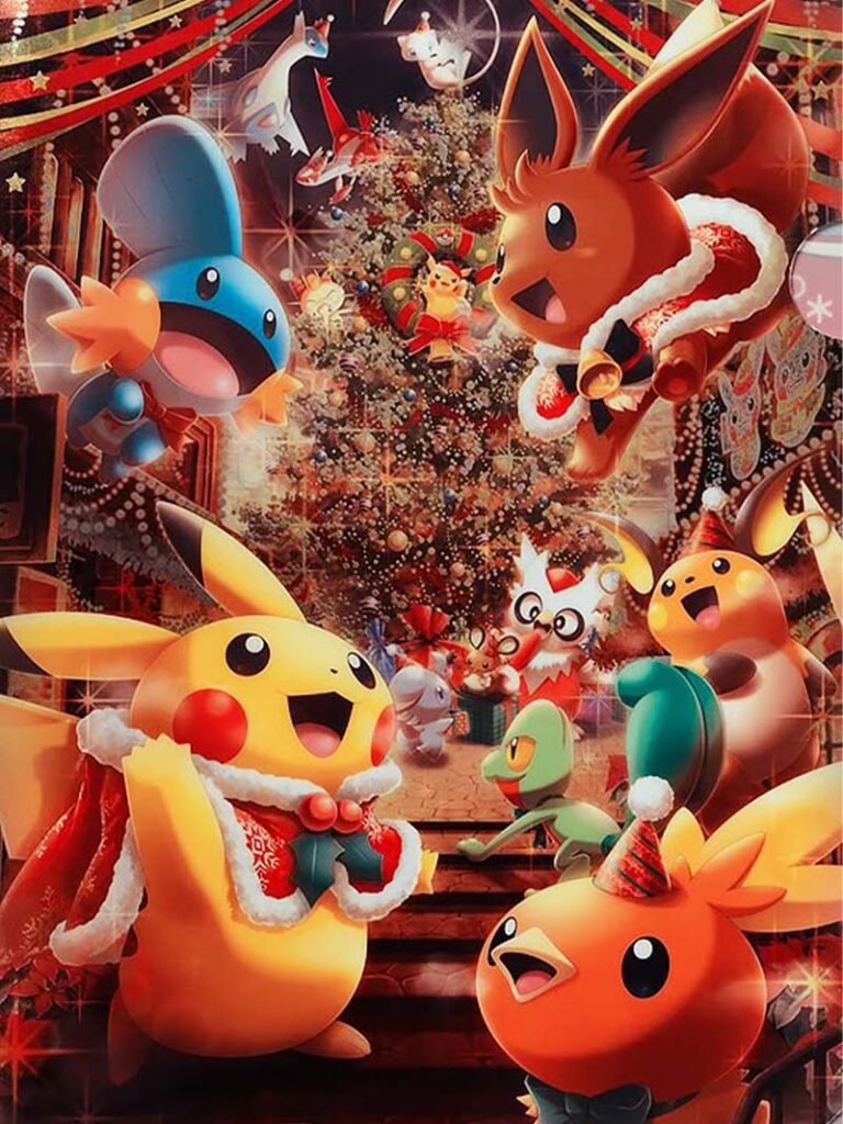 Christmas Pokemon wallpaper with festive holiday cheer