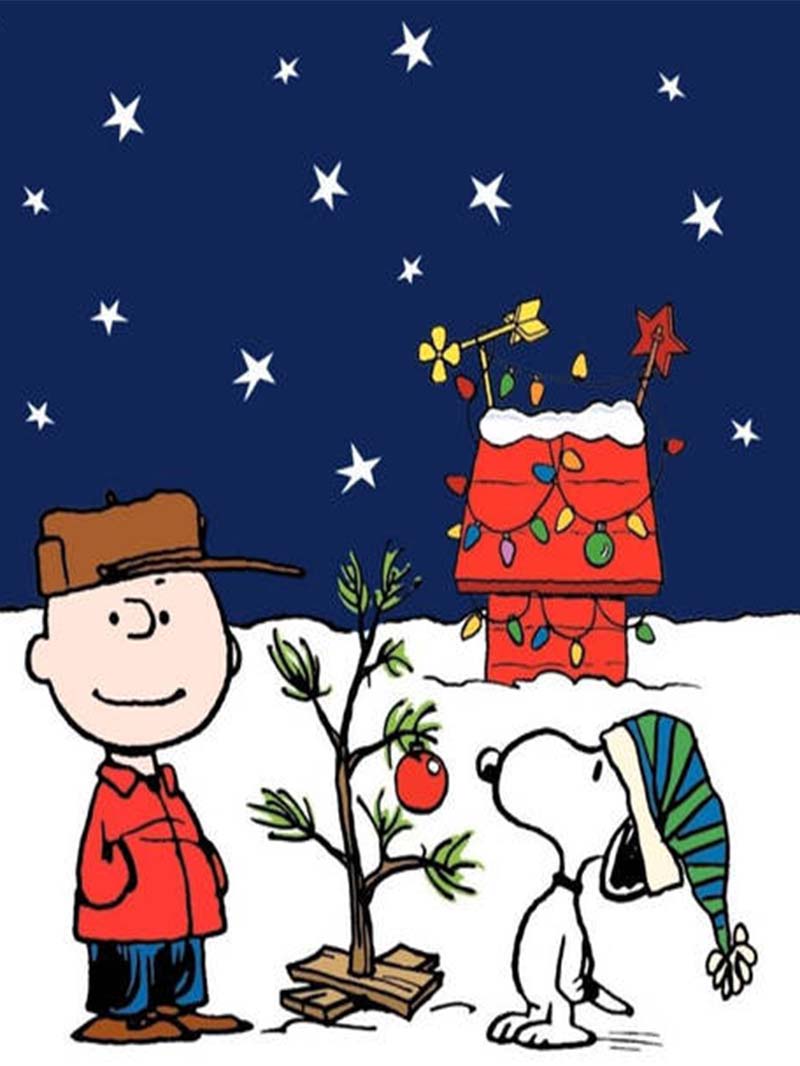 Cute Snoopy Christmas wallpaper with charlie brown and tree