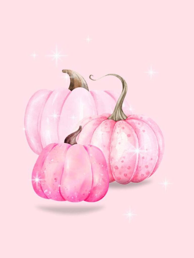 Elegant and magical cute pink pumpkin wallpaper design