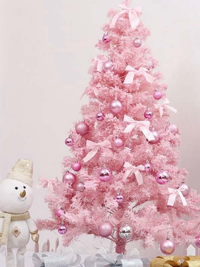 Pink Aesthetic Christmas Wallpaper Pretty Tree with Cute Decor