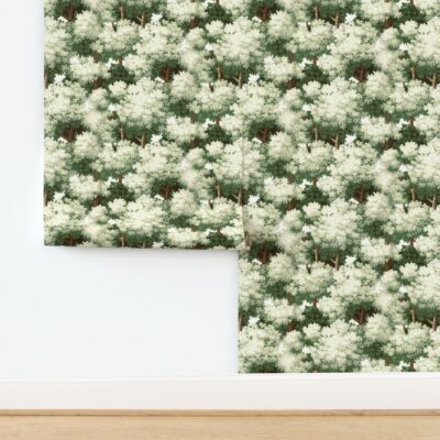 Scenic White Tree Forest Wallpaper: Peel and Stick