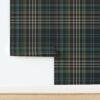 Dark Green Plaid Peel and Stick Wallpaper