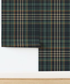 Dark Green Plaid Peel and Stick Wallpaper