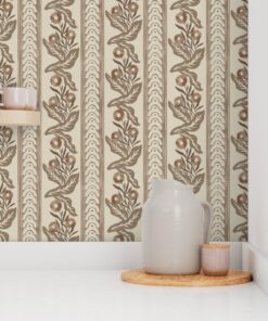 Alternative view of Juliette Trailing Floral Stripe Wallpaper