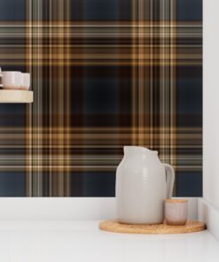 Alternative view of Midnight & Mahogany: Large-Scale Fine Line Plaid