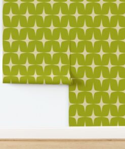 Retro Stellar: 70s Star in Avocado & Beige