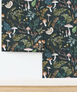 Mushroom Grove: Midnight Forest Wallpaper