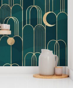 Alternative view of Celestial Cascades: Art Deco Moon & Waterfall