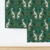 The Midnight Sighthound: Art Deco Greyhound Wallpaper