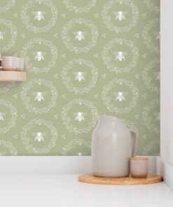 Alternative view of The Meadow Wreath: Bees & Blooms in Sage