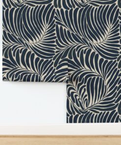 Midnight Canopy: Leaves in Indigo Night