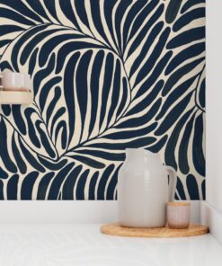 Alternative view of Midnight Canopy: Leaves in Indigo Night