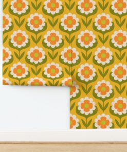 The Nostalgia Grid: 70s Geometric Floral