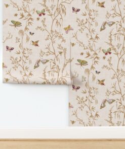 Ethereal Escape: Butterfly Chinoiserie in Cream