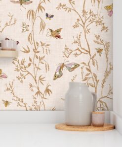 Alternative view of Ethereal Escape: Butterfly Chinoiserie in Cream