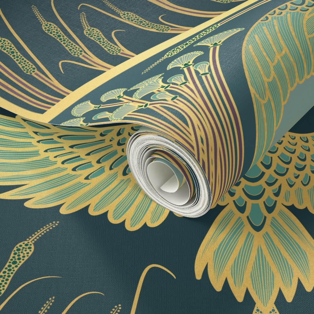 Cranes in the Moonlight: A Midnight Garden Sanctuary - Image 4