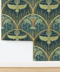 Cranes in the Moonlight: A Midnight Garden Sanctuary