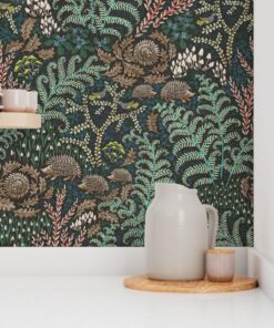 Alternative view of The Secret Grove: Hedgehog & Fern Wallpaper