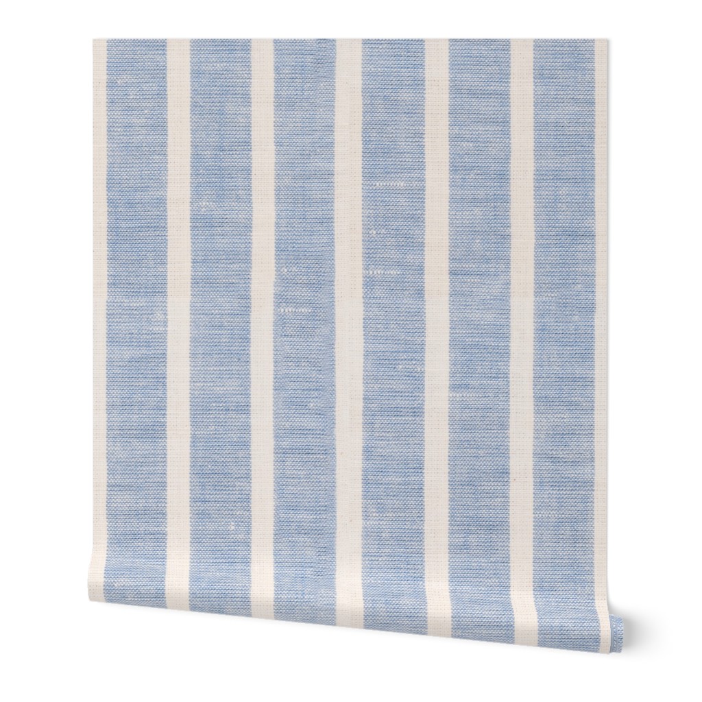 Serene Stripes: Blue Linen Vertical - Image 5