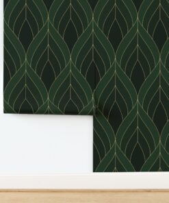 Art Deco Blossoms: Forest Green & Emerald